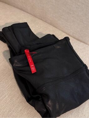 SPANX Black faux leather Leggings Small